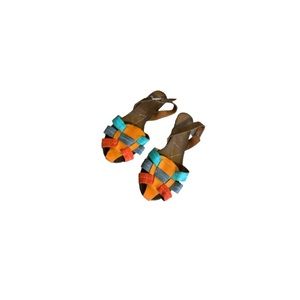 French Blu Boho Leather Sandals - Women’s Size 39